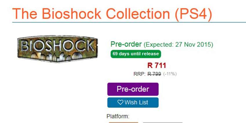 حزمة العاب BioShock قد تكون قادمة لاجهزة الجيل الحالي