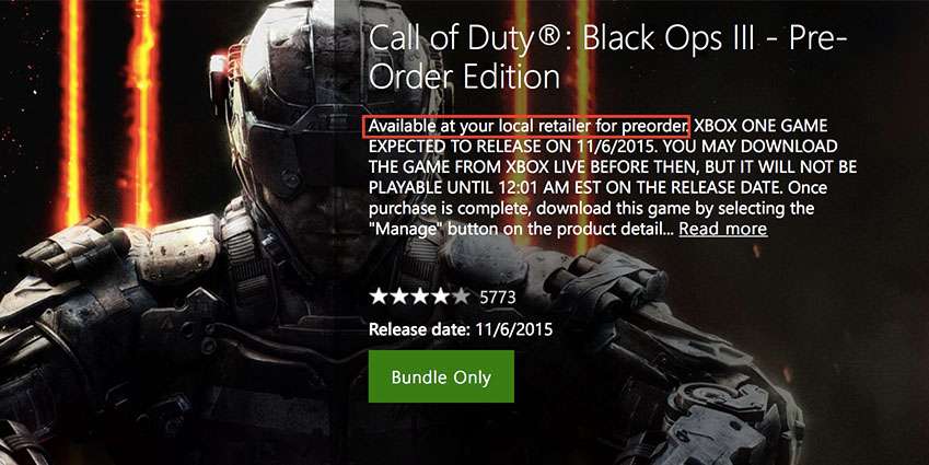 النسخة الرقمية من لعبة Black Ops 3 لجهاز Xbox One تختفي من المتاجر