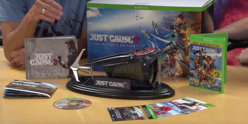 فتح صندوق نسخة المقتنين للعبة Just Cause 3 يظهر المحتويات المميزة