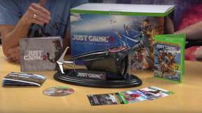 فتح صندوق نسخة المقتنين للعبة Just Cause 3 يظهر المحتويات المميزة