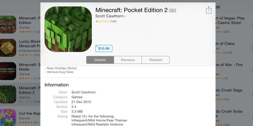 تحذير: Minecraft: Pocket Edition 2 ليست ماينكرافت التي نعرفها