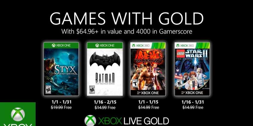 قائمة ألعاب Xbox Live Gold المجانية لشهر يناير 2020