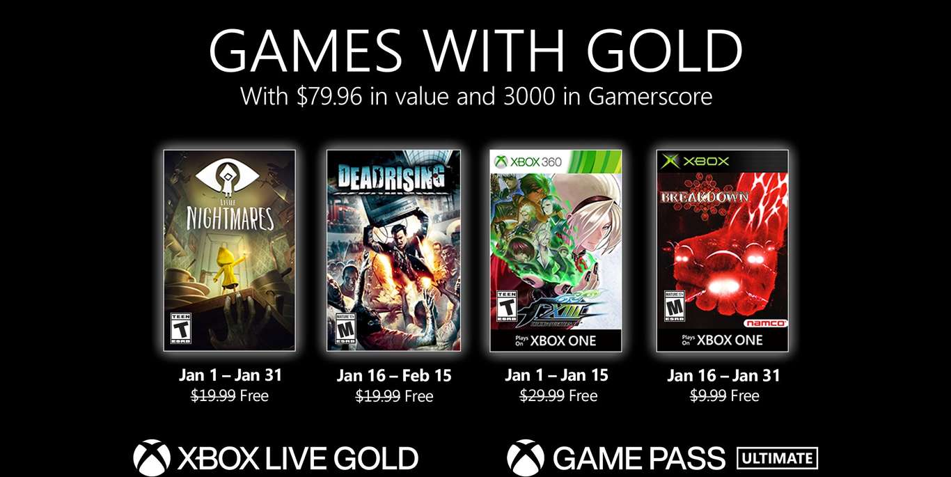 قائمة ألعاب Xbox Live Gold المجانية لشهر يناير 2021