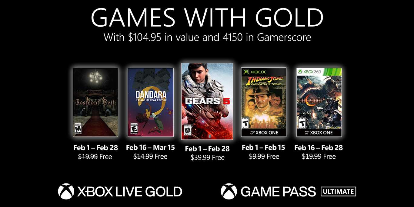 قائمة ألعاب Xbox Live Gold المجانية لشهر فبراير 2021
