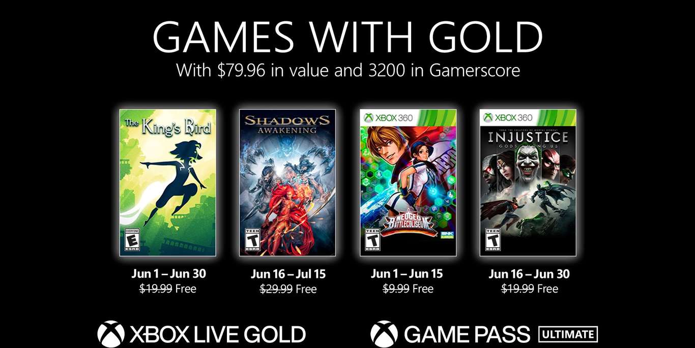 قائمة ألعاب Xbox Live Gold المجانية لشهر يونيو 2021