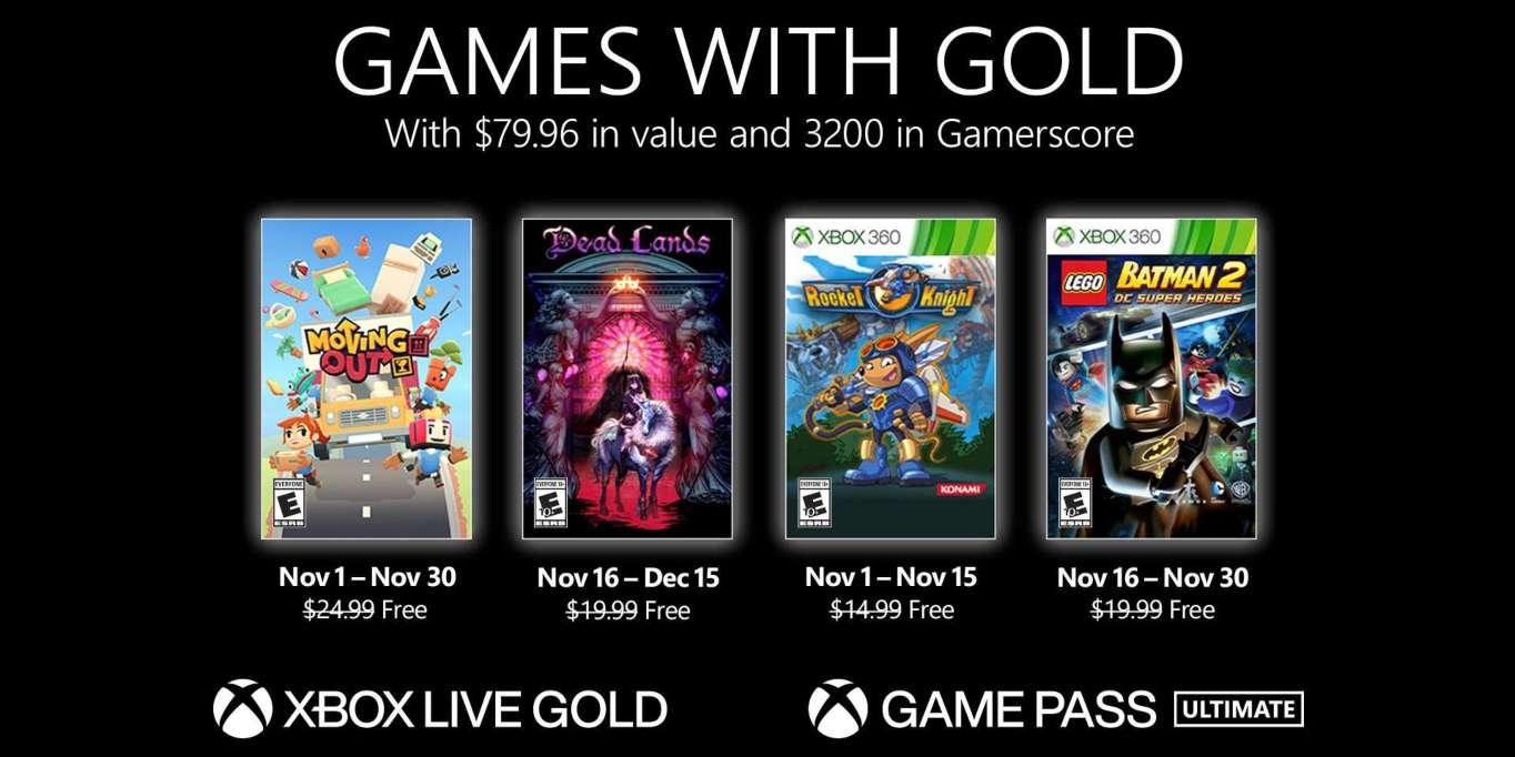 قائمة ألعاب Games with Gold المجانية لشهر نوفمبر 2021
