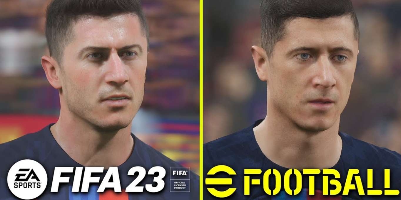 فيديو يقارن بين رسوم eFootball 2023 و FIFA 23